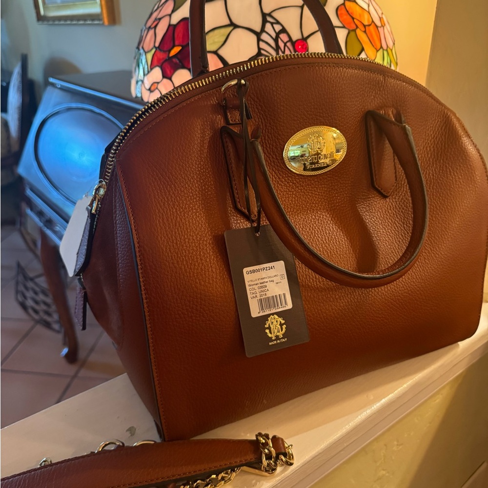 Roberto Cavalli leather/crossbody NWT